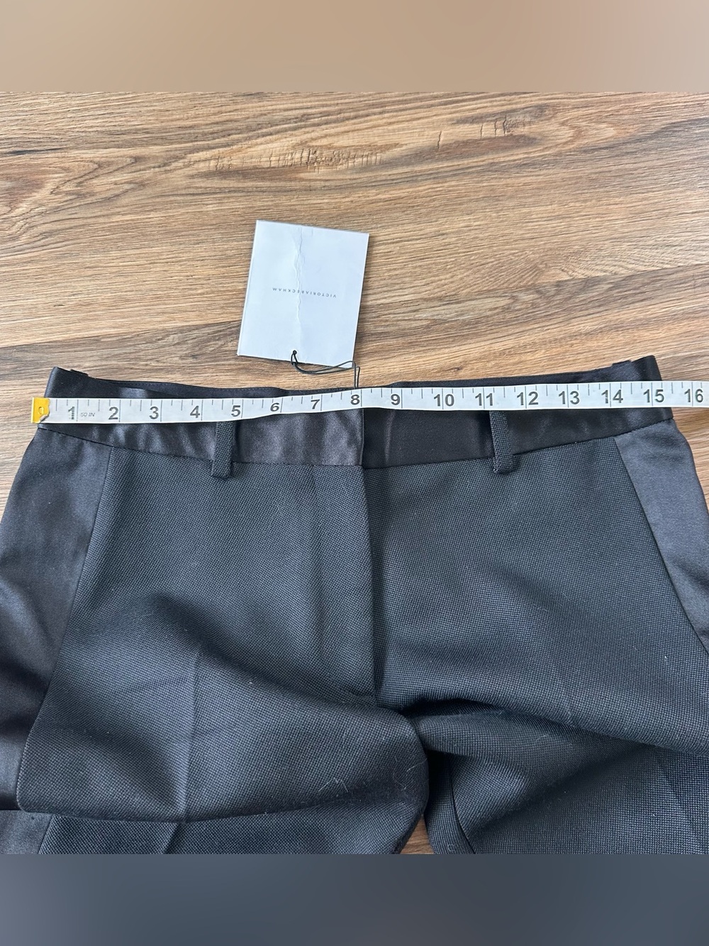 Victoria Beckham Satin Trimmed Wool Silk Tuxedo Trouser Pants Black Women 6 NWT - Picture 10 of 14